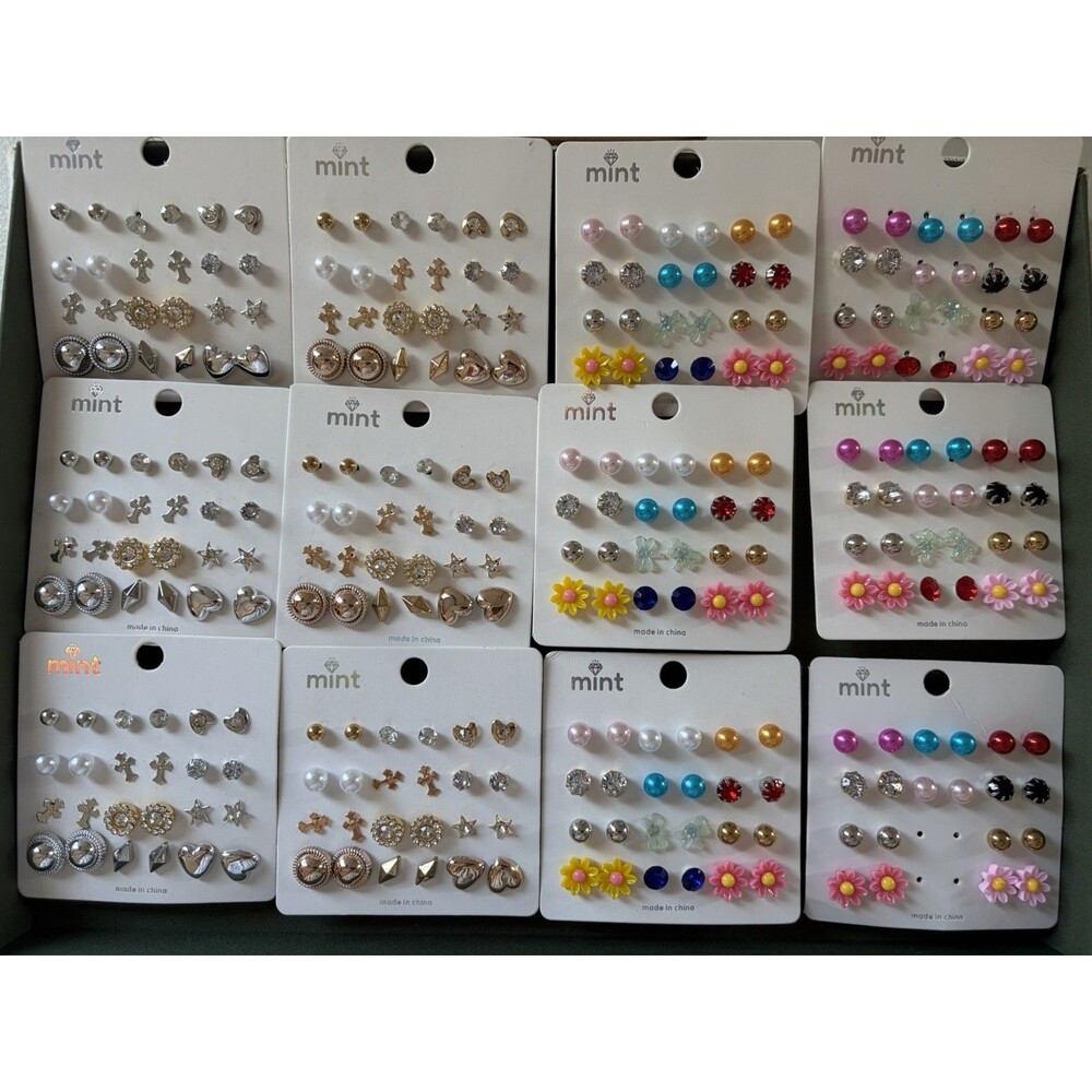 Wholesale Lot 192 Pairs New Assorted Cute Stud Earrings